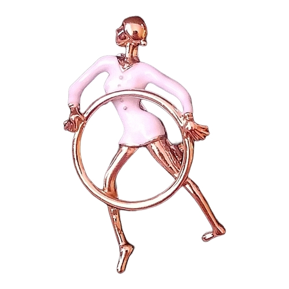 💖Gold and White Colored Dancer Brooch